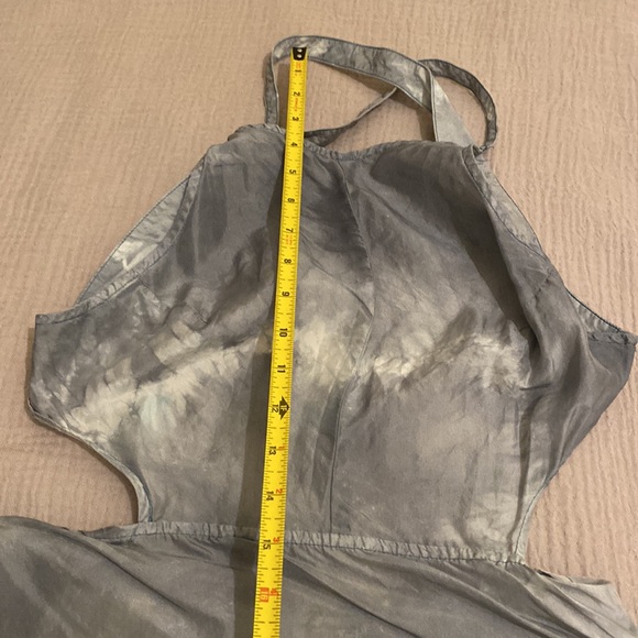 Free People Intimate Silk Elegant Gray and Blue Tie-Dye Maxi Dress. Size XS - Picture 6 of 11